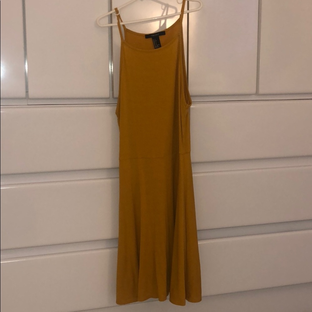 Forever 21 mustard yellow flowy dress